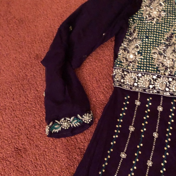 Chiffon Pakistani Indian Wedding Dress - Picture 3 of 4